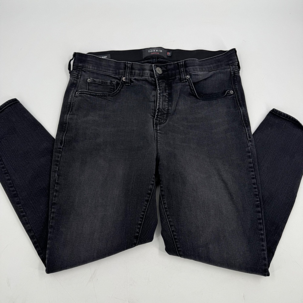 Torrid Premium Sky‎ High Skinny Jeans Black Wash Stretch Women's Size 16R